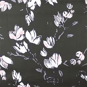 1642/02 Поплин-стрейч Max Mara хлопок натуральный цветы на коричневом хаки